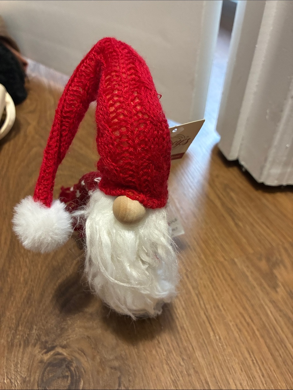 audrey Red and White Knit Santa Gnome Holiday Figure - Picture 1 of 3